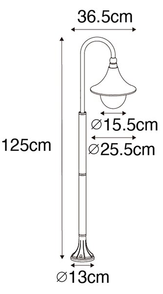 Inteligentna latarnia ogrodowa czarna 125 cm IP44 z Wi-Fi A60 - Daphne