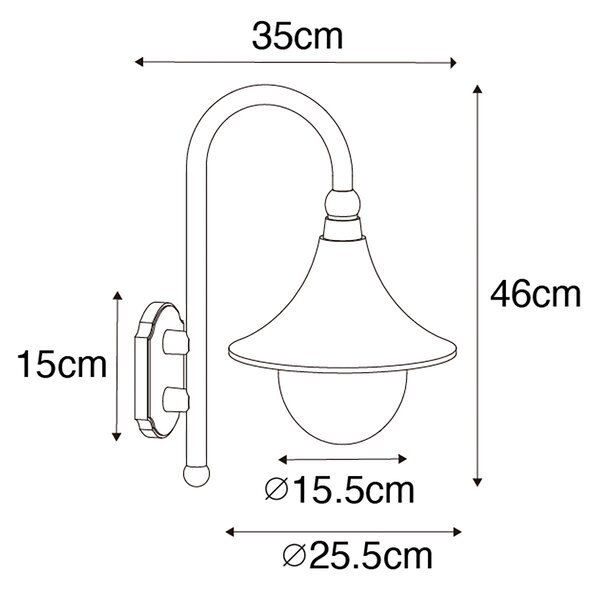 Inteligentna lampa ścienna zewnętrzna czarna IP44 z WiFi A60 - Daphne