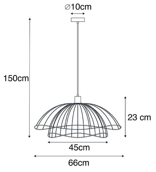 Inteligentna lampa wisząca czarna 66 cm z WiFi G95 - Pua