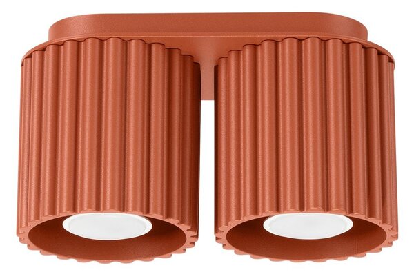 Metalowa lampa punktowa w kolorze terakoty 10x21 cm Zora – Sollux