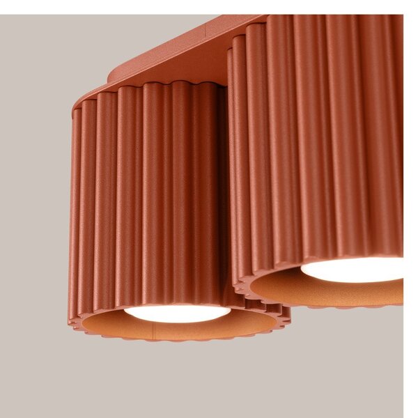 Metalowa lampa punktowa w kolorze terakoty 10x21 cm Zora – Sollux