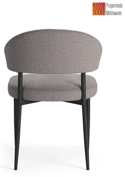 IRIS Jasnoszare Taupe (tkanina Basel 34) - NOWOCZESNE KRZESŁO TAPICEROWANE DO SALONU/JADALNI LOFT
