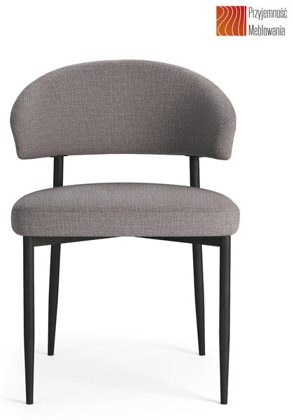 IRIS Jasnoszare Taupe (tkanina Basel 34) - NOWOCZESNE KRZESŁO TAPICEROWANE DO SALONU/JADALNI LOFT