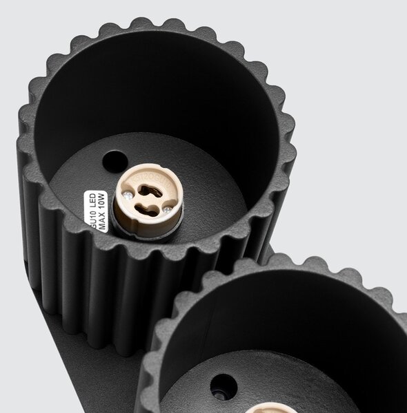 Czarna metalowa lampa punktowa 10x21 cm Zora – Sollux