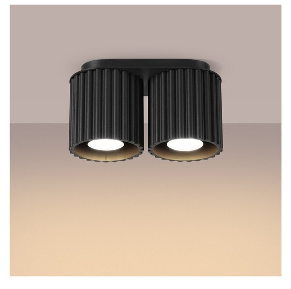 Czarna metalowa lampa punktowa 10x21 cm Zora – Sollux