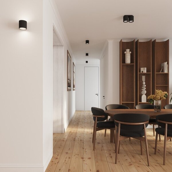 Czarna metalowa lampa punktowa 10x21 cm Zora – Sollux