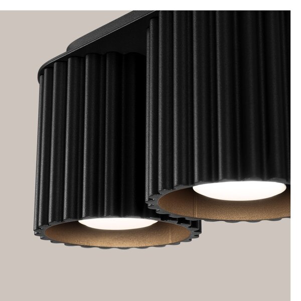 Czarna metalowa lampa punktowa 10x21 cm Zora – Sollux