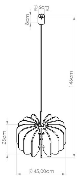 Beżowa metalowa lampa wisząca z tekstylnym kloszem ø 45 cm Elom – Sollux