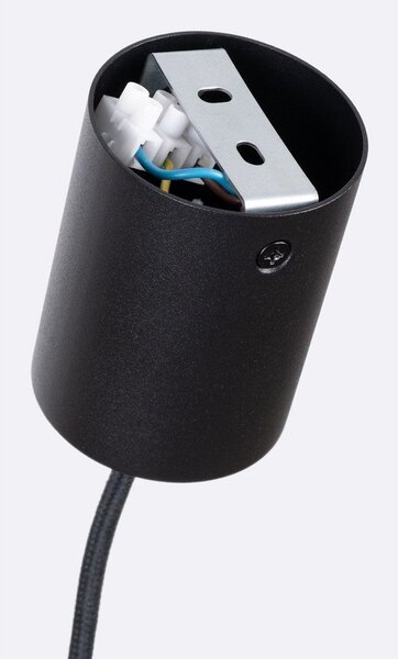 Beżowa metalowa lampa wisząca z tekstylnym kloszem ø 45 cm Elom – Sollux