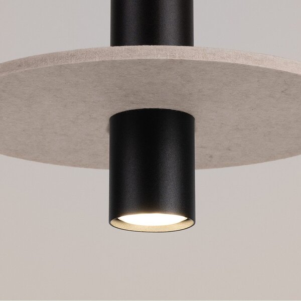 Czarna/beżowa metalowa lampa wisząca ø 30 cm Olisa – Sollux