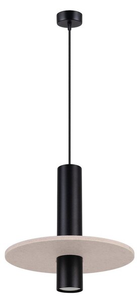 Czarna/beżowa metalowa lampa wisząca ø 30 cm Olisa – Sollux