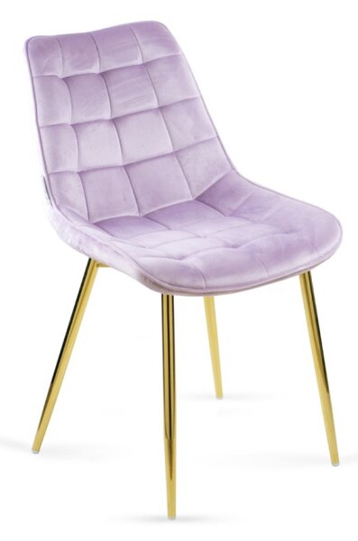 Krzesło BELLA różowe / noga złota