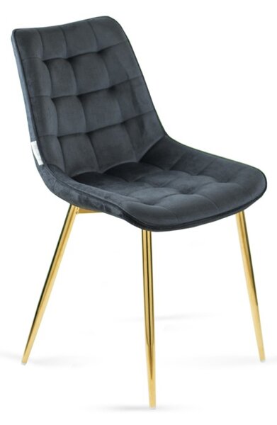 Krzesło BELLA czarne / noga złota
