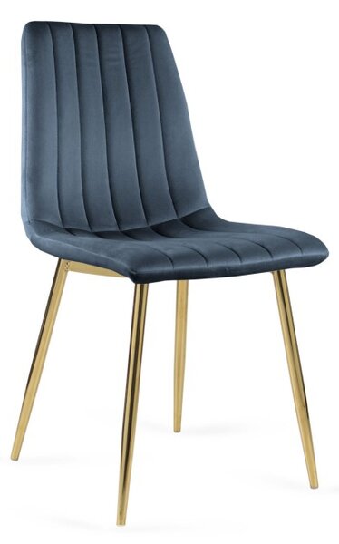 Eleganckie Krzesło tapicerowane TUX ciemny szary / złota noga