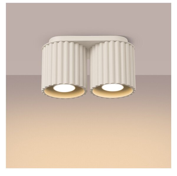 Beżowa metalowa lampa punktowa 10x21 cm Zora – Sollux