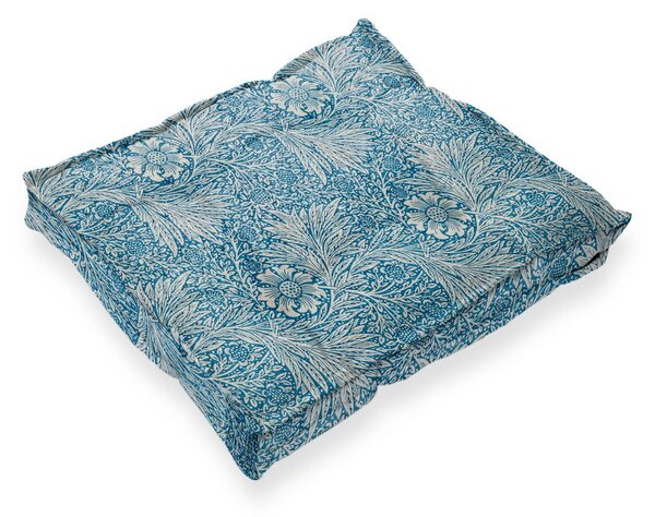 Niebieska poduszka na krzesło z domieszką lnu Tierra Bella Wild Flowers, 37x37 cm