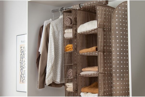 Beżowy pokrowiec na ubrania Compactor Dots, 137 cm