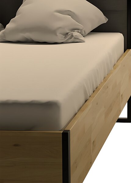 Łóżko metalowo-drewniane w stylu LOFT