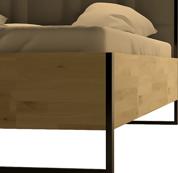 Łóżko metalowo-drewniane w stylu LOFT