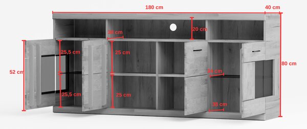 Komoda dębowa 180 cm Raro 20