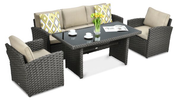 OUTLET 967 Zestaw z technorattanu BORNEO Brown