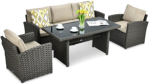 OUTLET 967 Zestaw z technorattanu BORNEO Brown