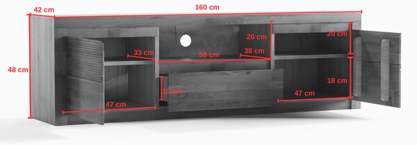 Dębowa szafka rtv 160 cm Bruno 44