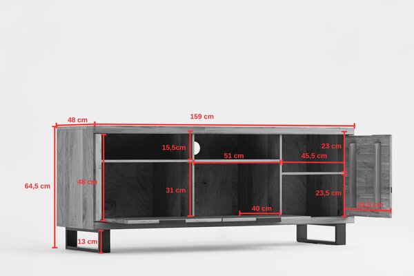 Dębowa szafka rtv Mono Loft 01