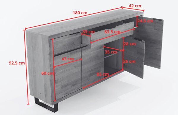 Nowoczesna komoda loft Mono 03