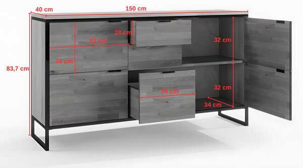 Komoda dębowa Kongo LOFT 03