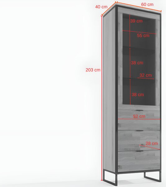 Witryna dębowa Kongo LOFT 06