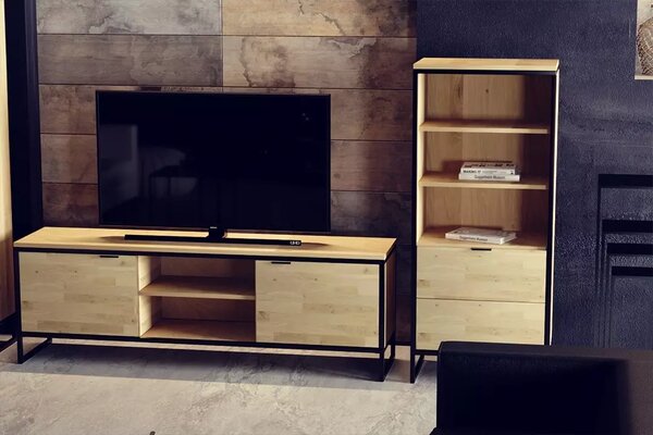 Szafka RTV metalowo-drewniana Kongo LOFT 02