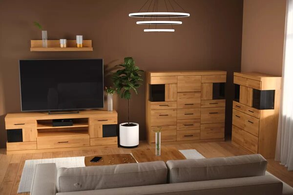 Nowoczesna dębowa szafka RTV 160 cm Raro 46