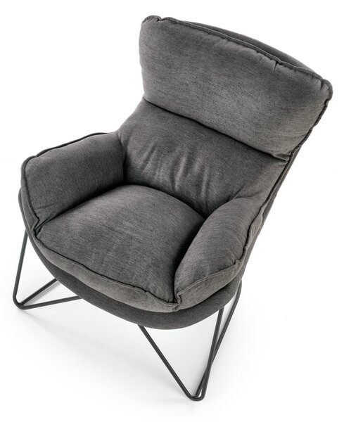Designerski fotel Mono szary