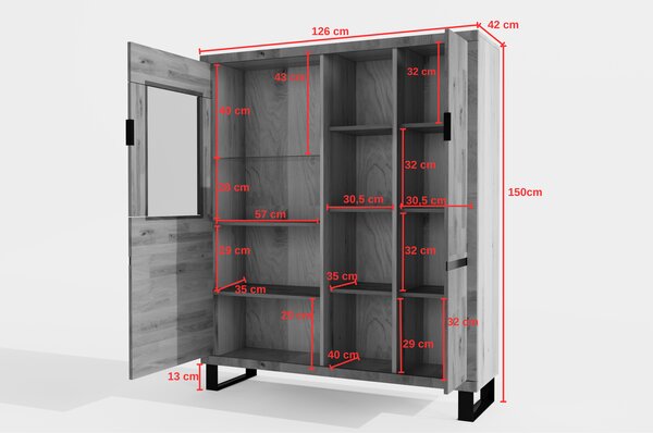 Witryna drewniana Mono LOFT 07
