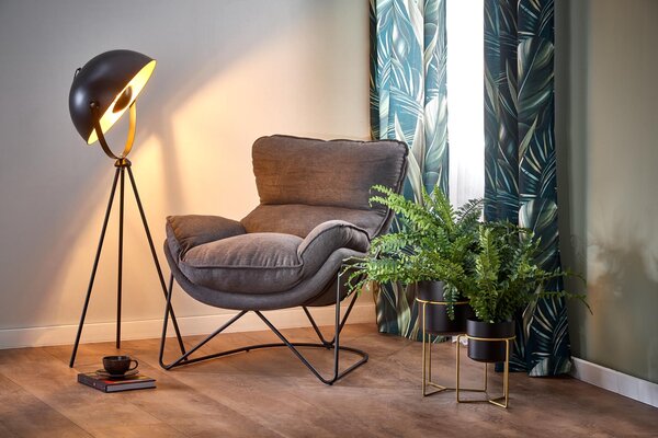 Designerski fotel Mono szary