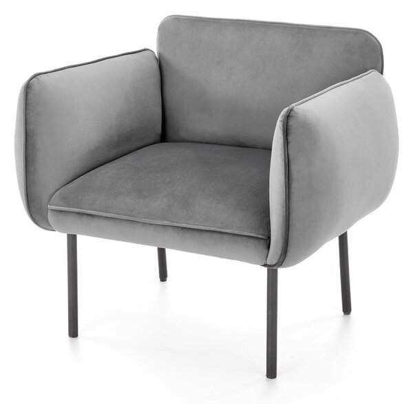 Fotel szary welur Madera 01