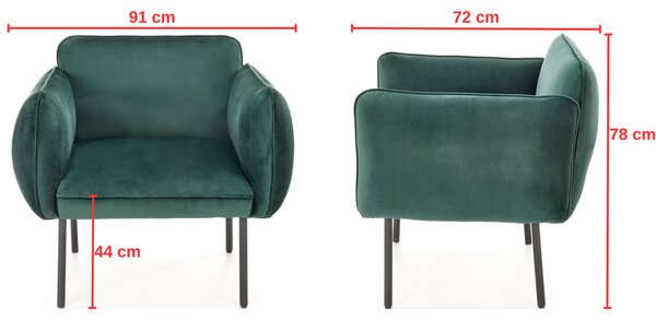 Fotel zielony welur Madera 01
