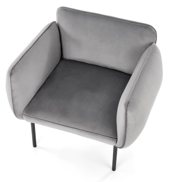 Fotel szary welur Madera 01