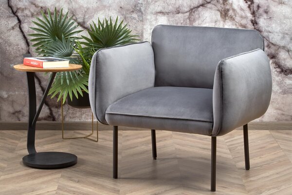 Fotel szary welur Madera 01