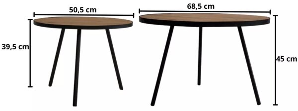 Zestaw designerskich stolików ozdobionych skórą Kreo 01