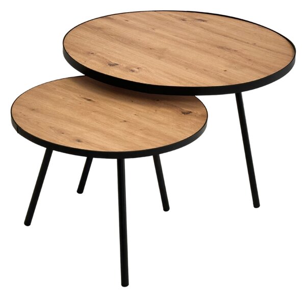 Zestaw designerskich stolików ozdobionych skórą Kreo 01