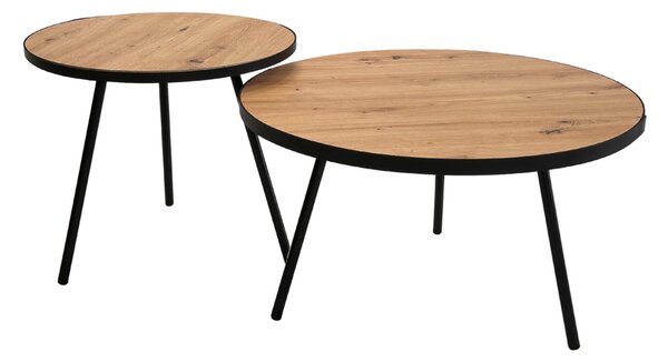 Zestaw designerskich stolików ozdobionych skórą Kreo 01