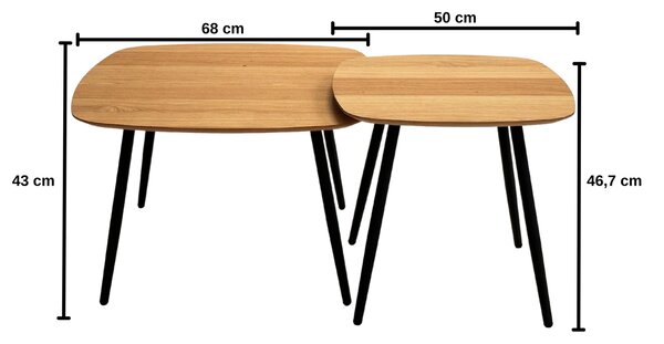 Zestaw stolików drewnianych Geometric 91