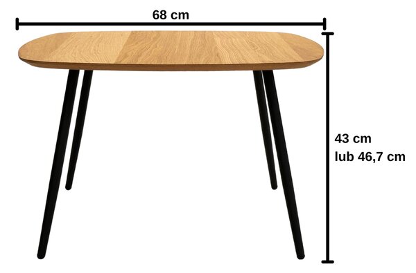 Stolik dębowy na metalowych nogach Geometric 02