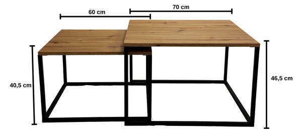 Stolik kwadratowy Loft 2 w 1