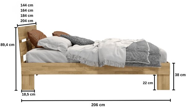 Łóżko dębowe Lima