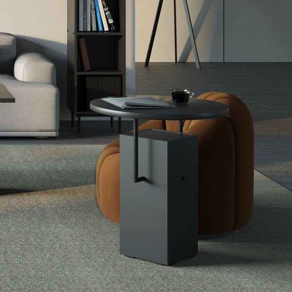 Designerski stolik Arrocco z czarnym blatem anti-fingerprint