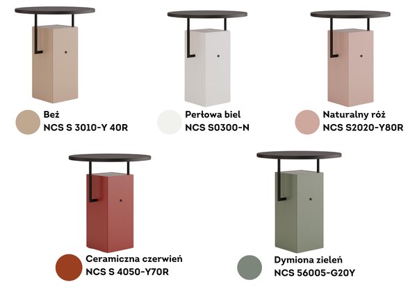 Designerski stolik Arrocco z czarnym blatem anti-fingerprint