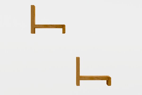 Zestaw 2 półek dębowych 90 cm Raro 25